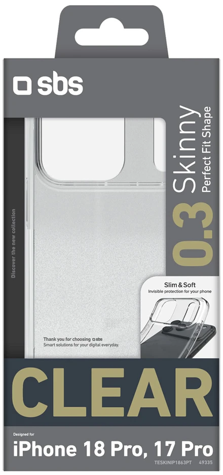 Dėklas SBS Skinny Cover for iPhone 18 Pro / 17 Pro - Transparent