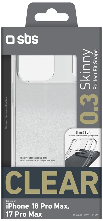 Dėklas SBS plonas dangtelis iPhone 18 Pro Max / 17 Pro Max - permatomas