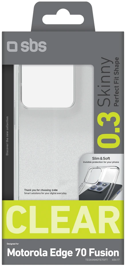 SBS plonas dėklas, skirtas Motorola Edge 70 Fusion - skaidrus