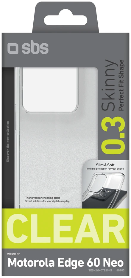 SBS Skinny dėklas skirtas Motorola Edge 60 Neo – skaidrus