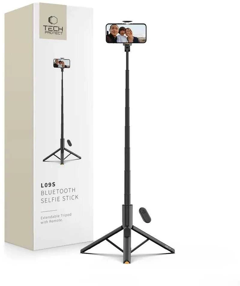 Asmenukių lazda Tech-Protect L09S su trikoju - Juodas