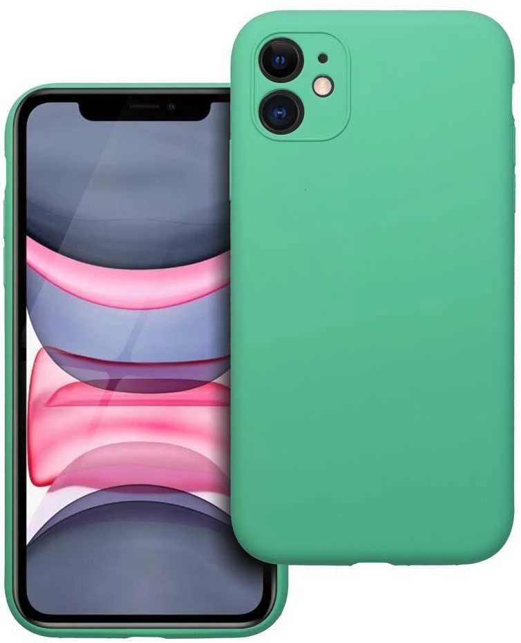 Oem dėklas, skirtas iPhone 11, silikoninis 2 mm (su fotoaparato apsauga) mėtos spalvos