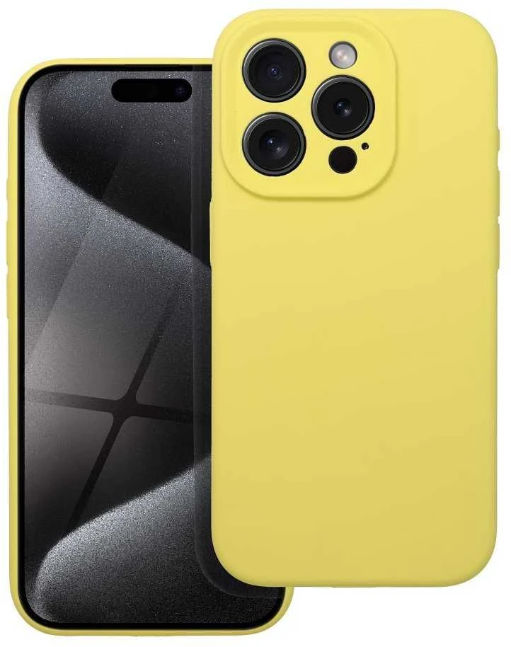 OEM dėklas, skirtas iPhone 16 PRO MAX silikoniniam 2 mm dėklui (apsaugai nuo kameros), geltonas