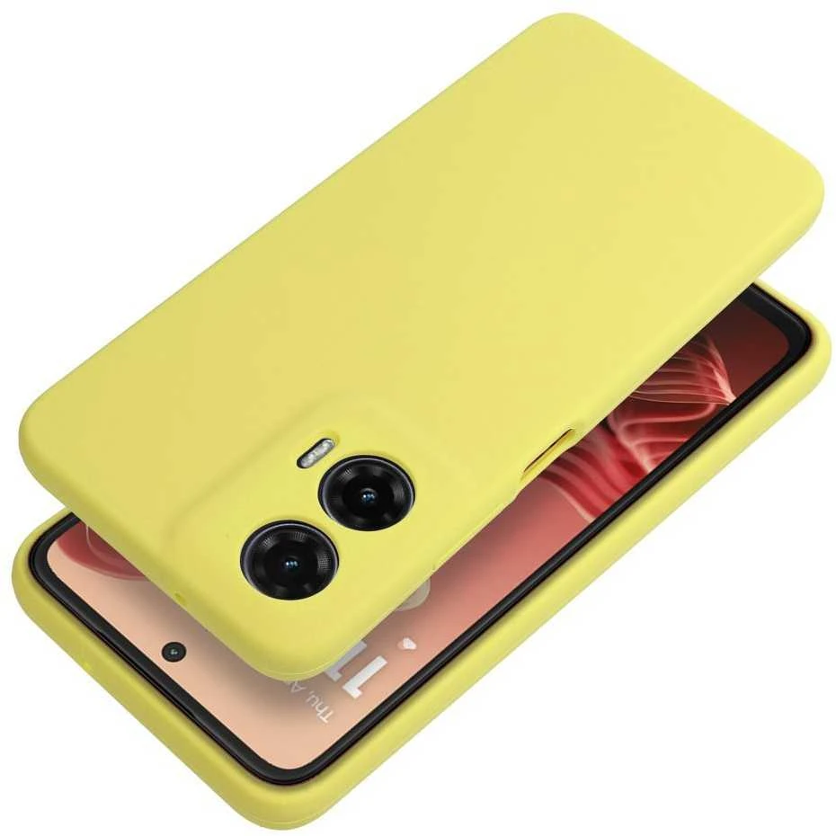 Oem Originalus Motorola G35 5G silikoninis 2 mm dėklas (apsauginė kamera), geltonas