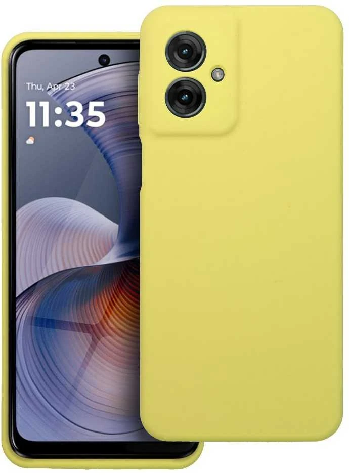 Oem Originalus Motorola G55 5G silikoninis 2 mm dėklas (apsauginė kamera), geltonas