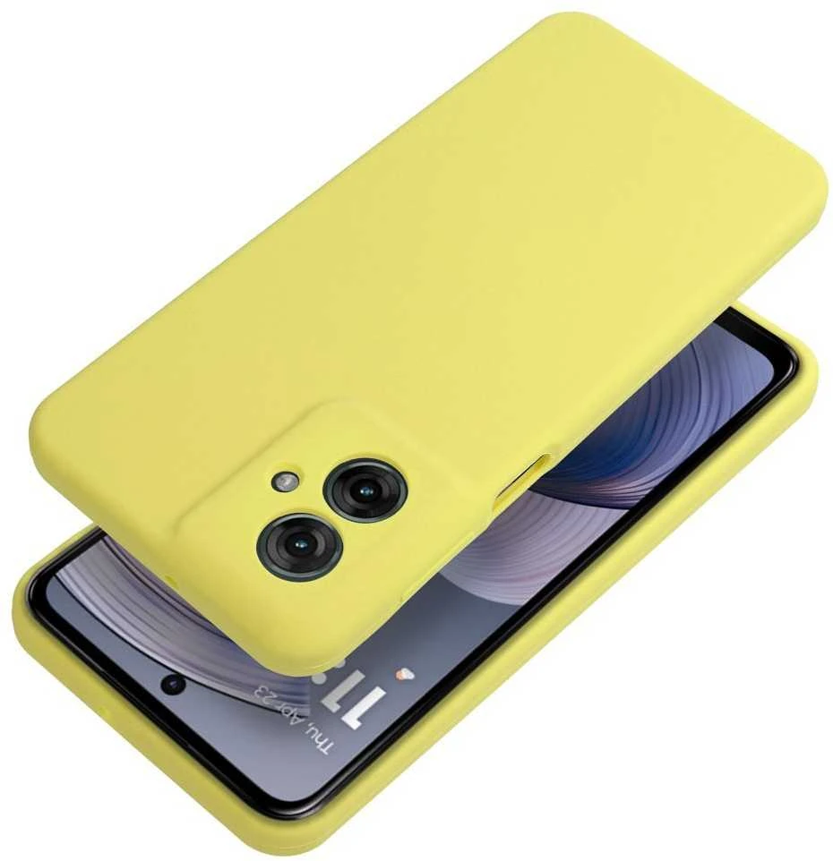 Oem Originalus Motorola G55 5G silikoninis 2 mm dėklas (apsauginė kamera), geltonas