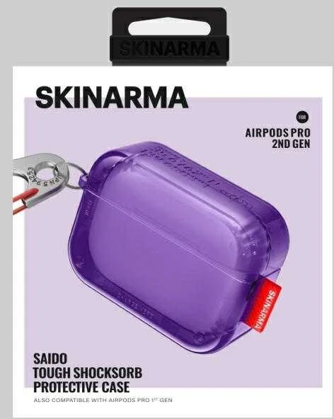 Dėklas Skinarma Saido skirtas AirPods Pro 2 violetinės spalvos