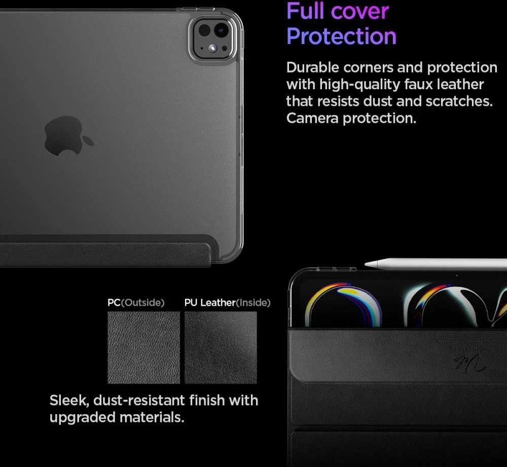 Spigen Liquid Air dėklas skirtas Apple iPad Pro 11” 5 / 6 2024-2025 juodos spalvos