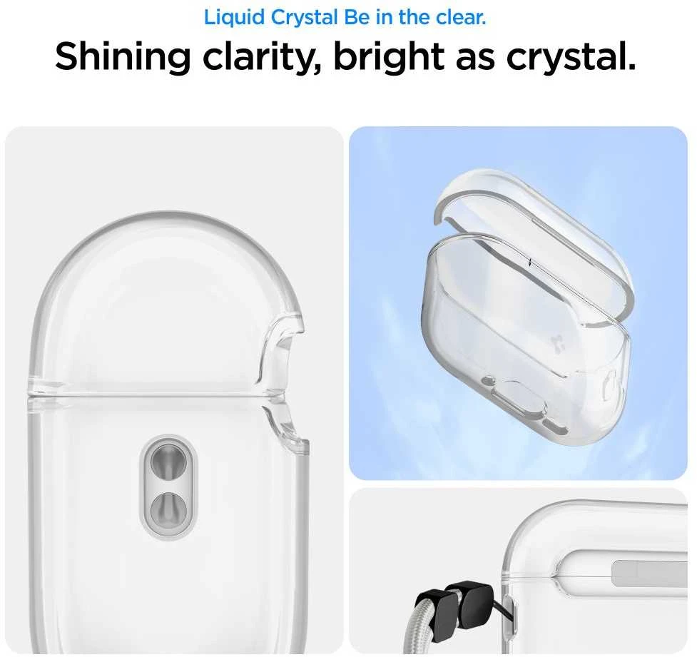 Dėklas „Spigen“ skystųjų kristalų ausinės, krištolo skaidrumo – „AirPods Pro 3“