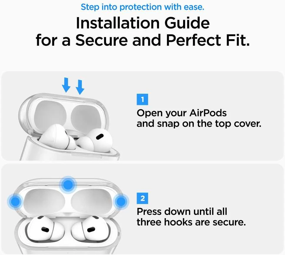 Dėklas „Spigen“ skystųjų kristalų ausinės, krištolo skaidrumo – „AirPods Pro 3“