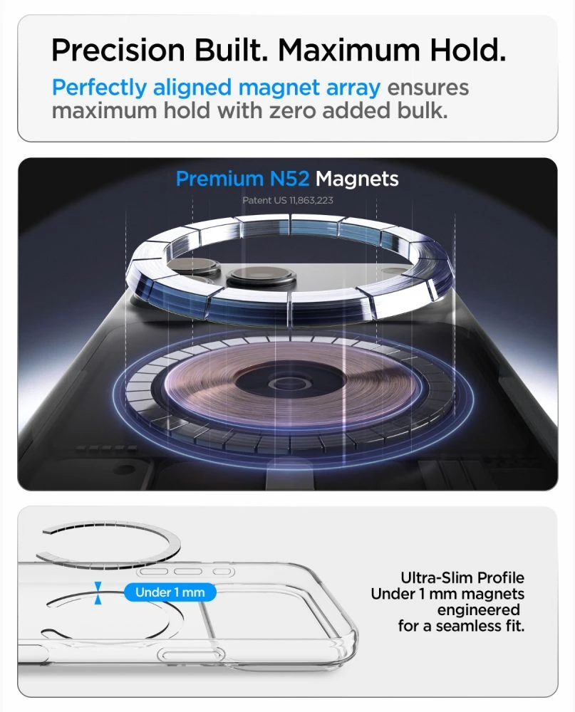 Dėklas Spigen LIQUID CRYSTAL MagSafe iPhone 17 Pro Max / 18 Pro Max SKAIDRUS/Baltas