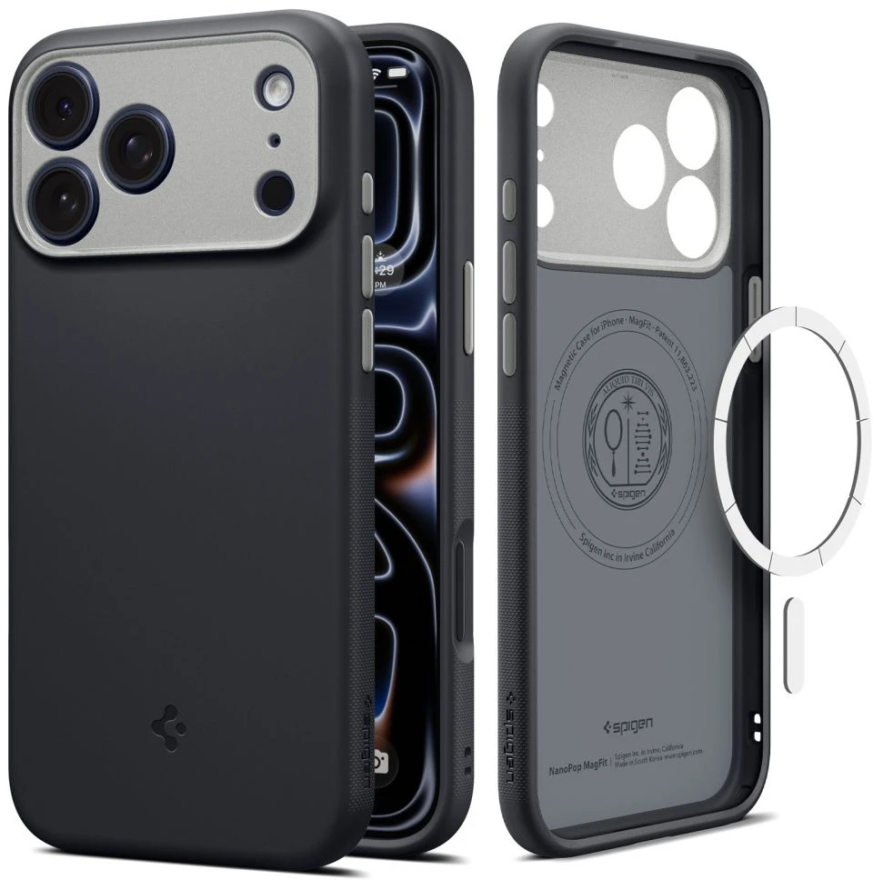 Spigen Nano Pop MagSafe iPhone 17 Pro Max / 18 Pro Max Dėklas Juodas SEZAMAS