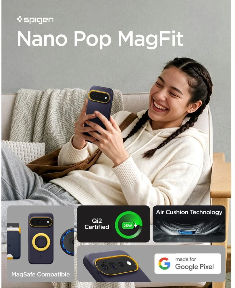 SPIGEN NANO POP MAG MAGSAFE DĖKLAS GOOGLE PIXEL 11 PRO XL BLUEBERRY NAVY