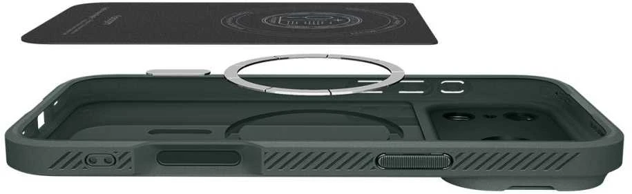 Spigen Optik Armor Mag MagSafe dėklas Apple iPhone 17 Pro Abyss žalios spalvos