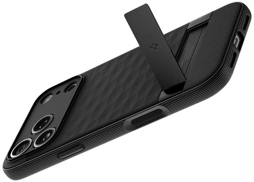 Spigen Parallax „S” MagSafe dėklas skirtas Apple iPhone 17Pro – matinis juodos spalvos