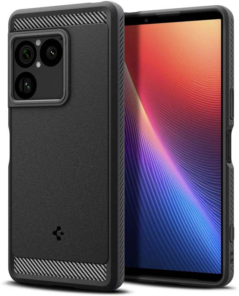 Spigen tvirtas „Rugged Armor“ dėklas, skirtas „Sony Xperia 1 VIII“ - matinis juodas