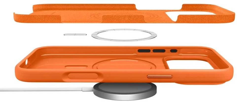 Dėklas Spigen SILICONE FIT MAG MagSafe Apple iPhone 17 PRO COSMIC Oranžinis