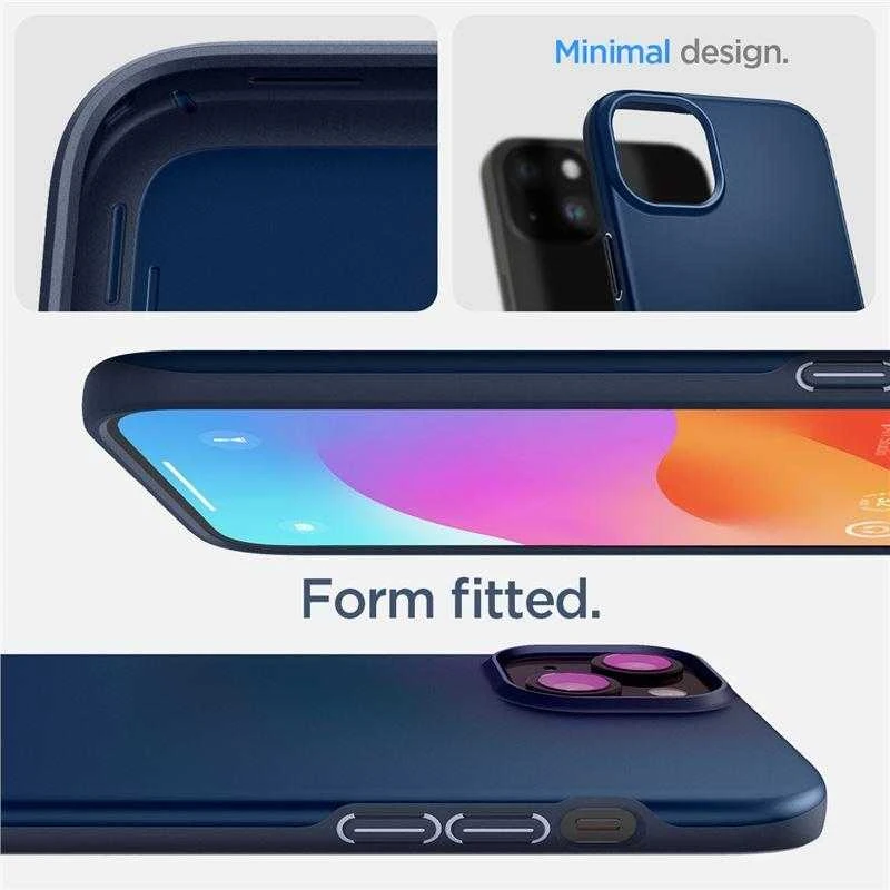 Spigen Thin Fit dėklas skirtas Apple iPhone 15 Plus,  spalva - Navy Blue