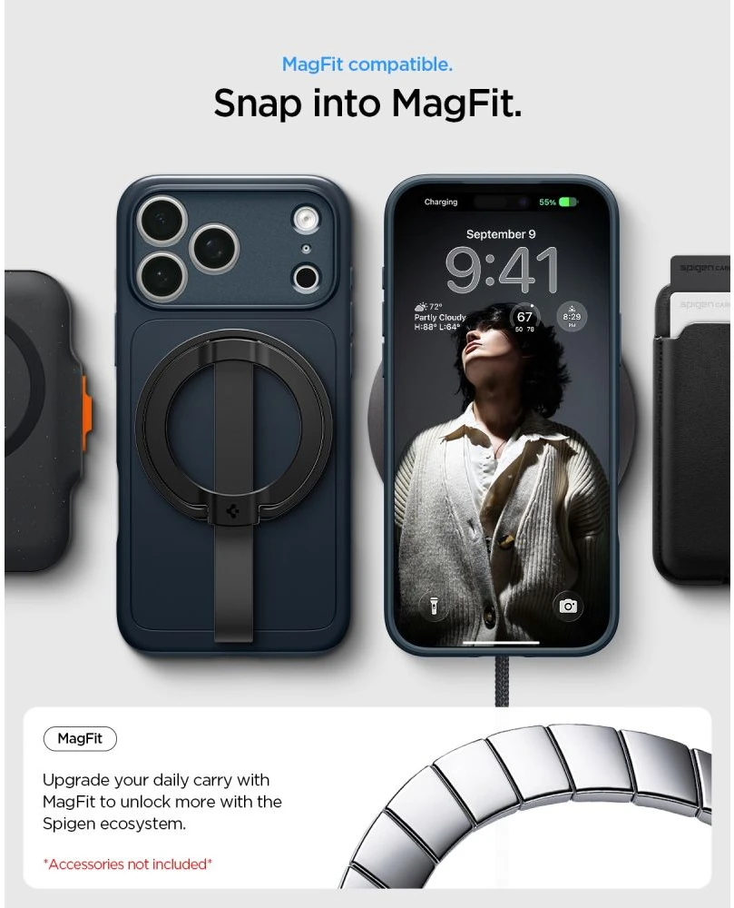 Dėklas Spigen Thin Fit MagSafe iPhone 17 Pro Max / 18 Pro Max METAL SLATE