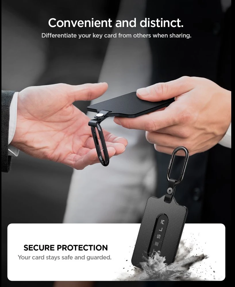 Dėklas Spigen Tesla Card Holder 1 Pack, juodos spalvos – Tesla Key Card