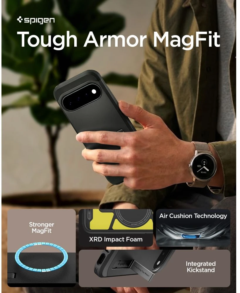 SPIGEN TOUGH ARMOR MAG MAGSAFE DĖKLAS GOOGLE PIXEL 11 Juodas