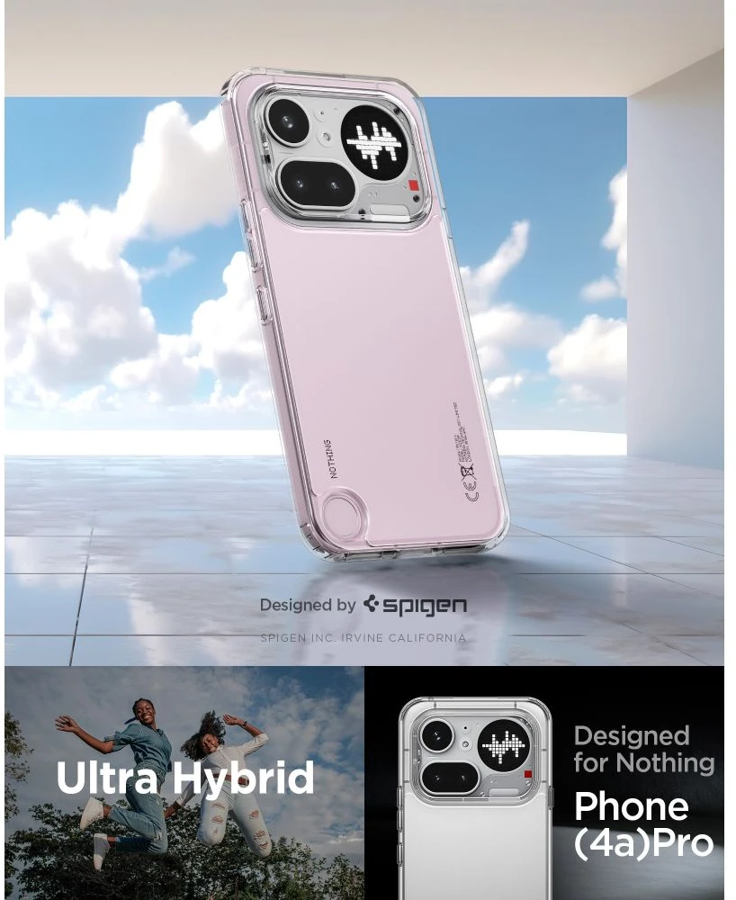 „Spigen Ultra Hybrid“ dėklas, skirtas „Nothing Phone 4A Pro“ – skaidrus