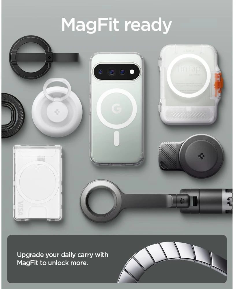 Dėklas SPIGEN ULTRA HYBRID MAG MAGSAFE GOOGLE PIXEL 11 PRO SKAIDRUS/Baltas