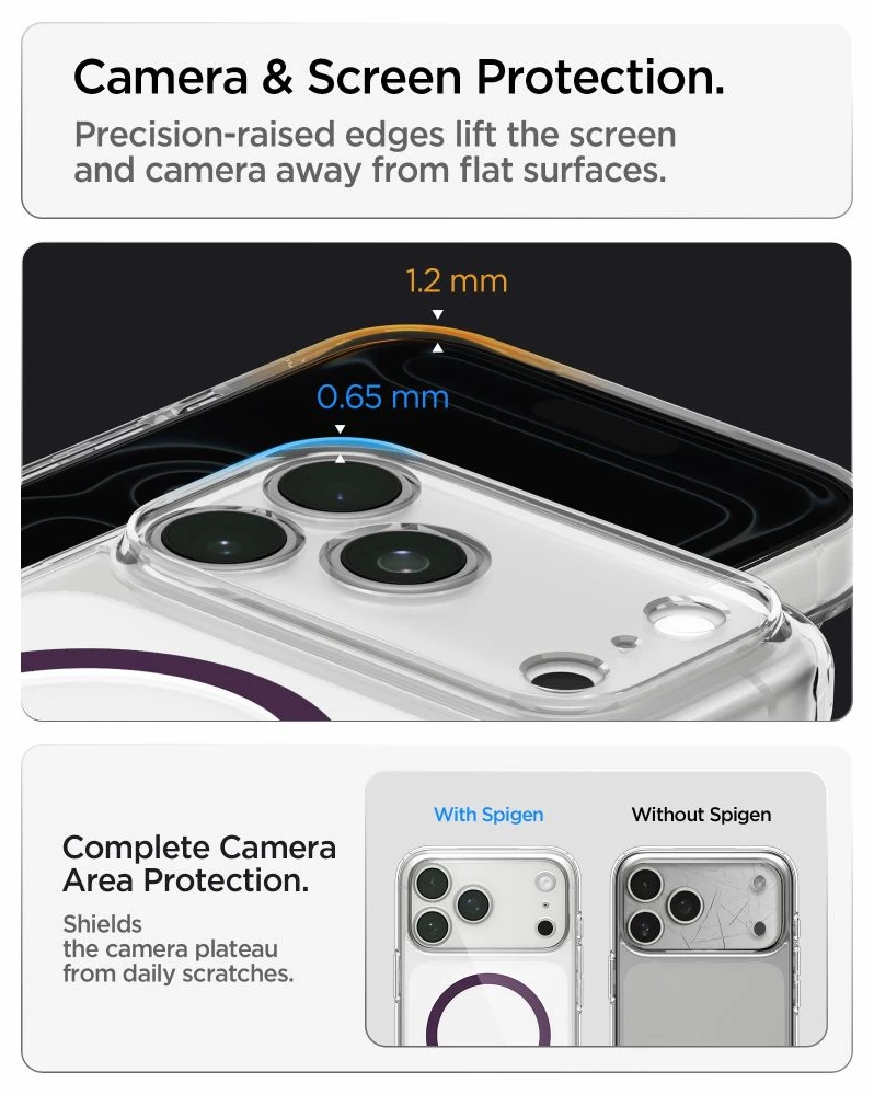 Spigen Ultra Hybrid Mag MagSafe dėklas iPhone 18 Pro / 17 Pro - Skaidrus bordinis