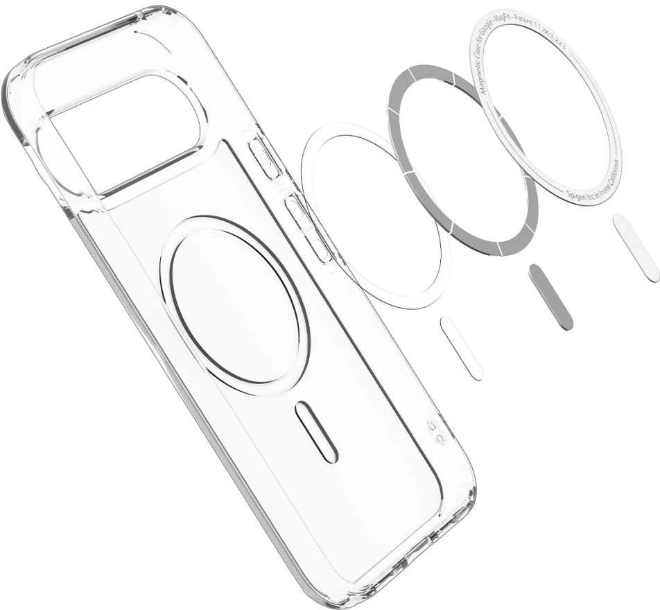 Dėklas Spigen Ultra Hybrid Mag MagSafe Case for Google Pixel 10 / 10 Pro - Clear and Baltas