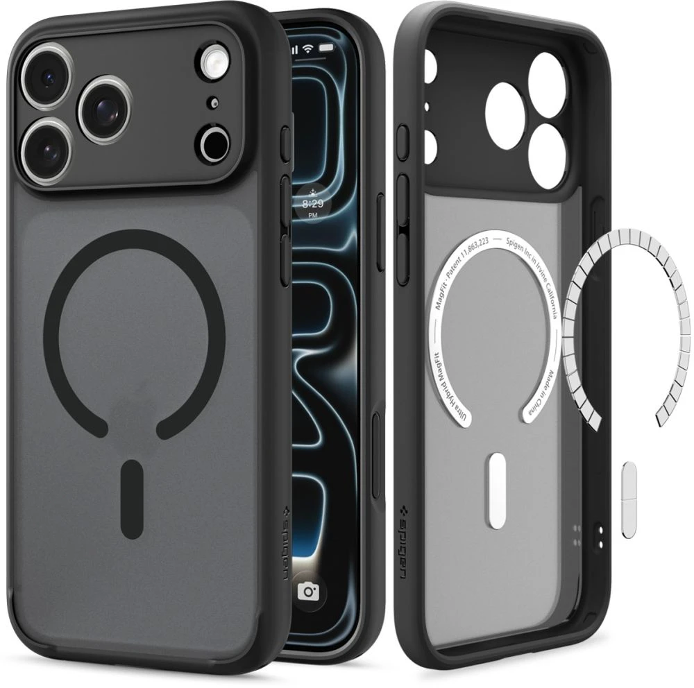 Dėklas Spigen Ultra Hybrid MagSafe iPhone 17 Pro Max / 18 Pro Max FROST Juodas