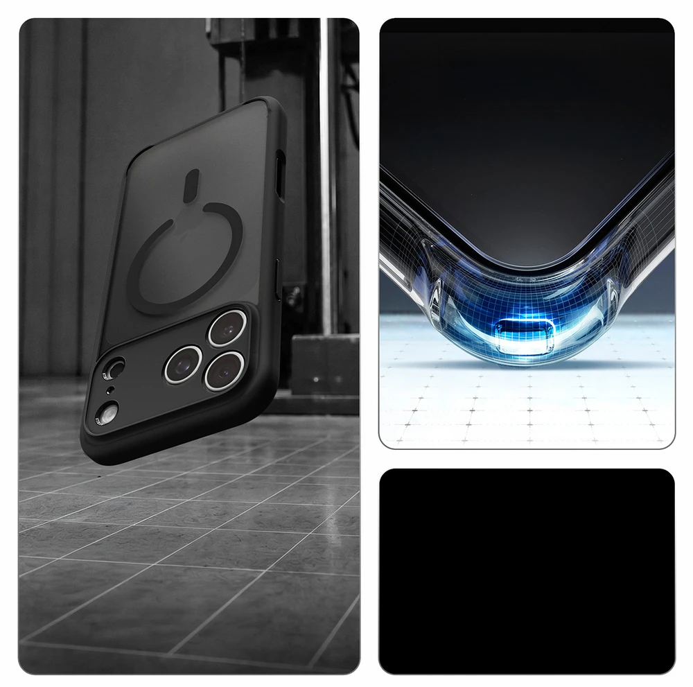 Dėklas Spigen Ultra Hybrid MagSafe iPhone 17 Pro / 18 Pro FROST Juodas