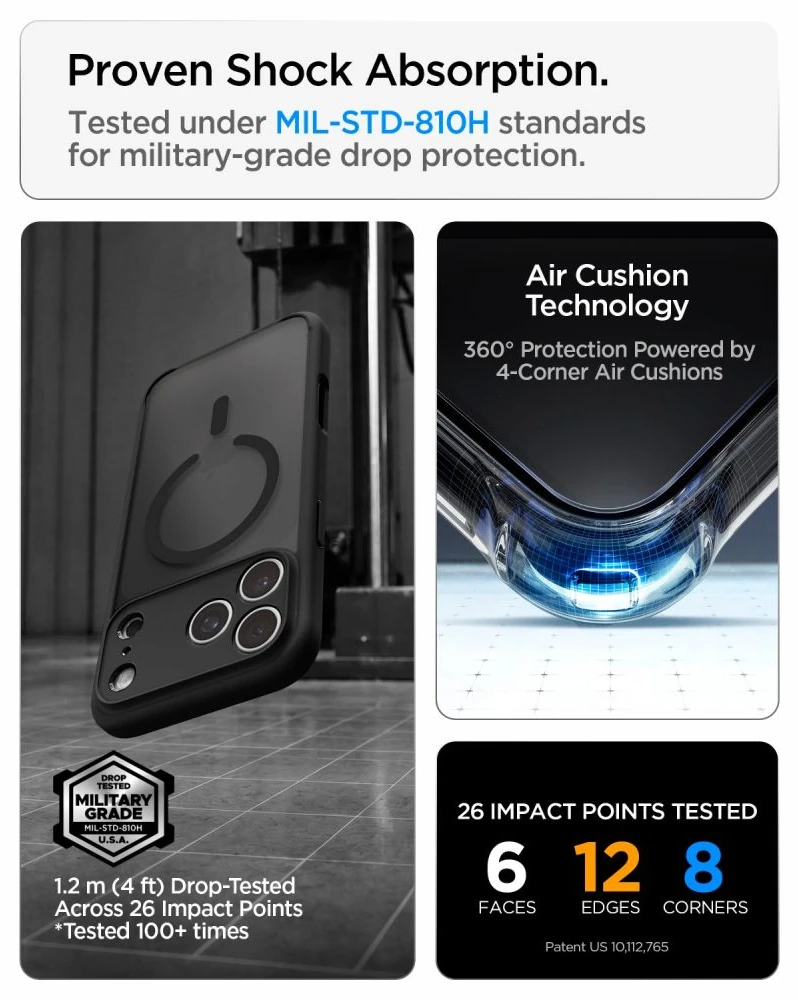 Dėklas Spigen Ultra Hybrid MagSafe iPhone 17 Pro Max / 18 Pro Max FROST Juodas