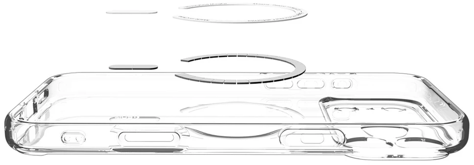Dėklas Spigen Ultra Hybrid MagSafe, clear baltas – iPhone 18 Pro/17 Pro