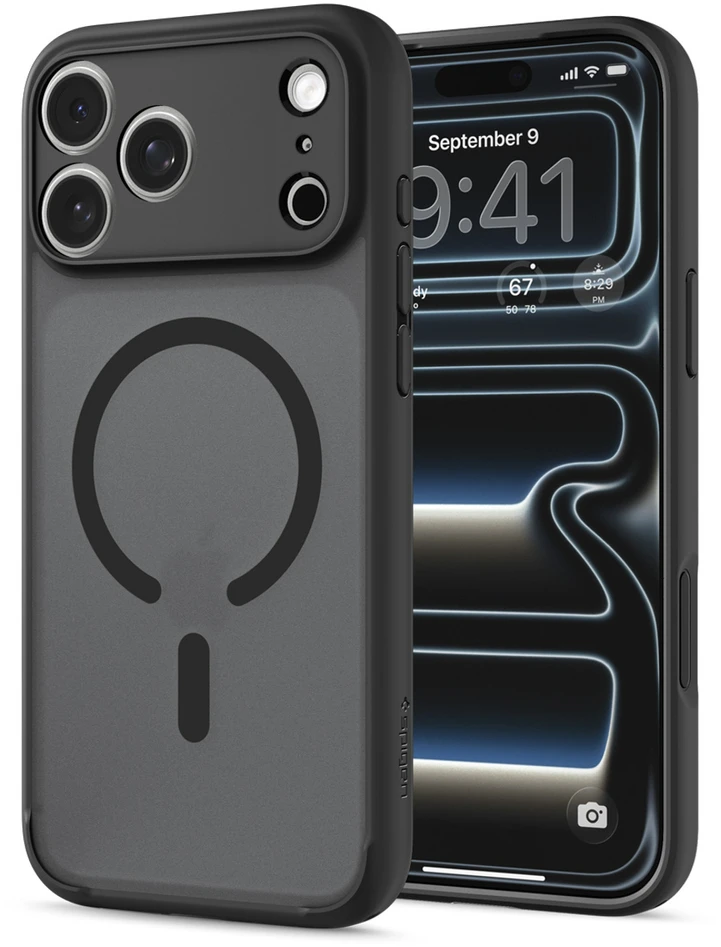 Dėklas Spigen Ultra Hybrid MagSafe iPhone 17 Pro / 18 Pro FROST Juodas