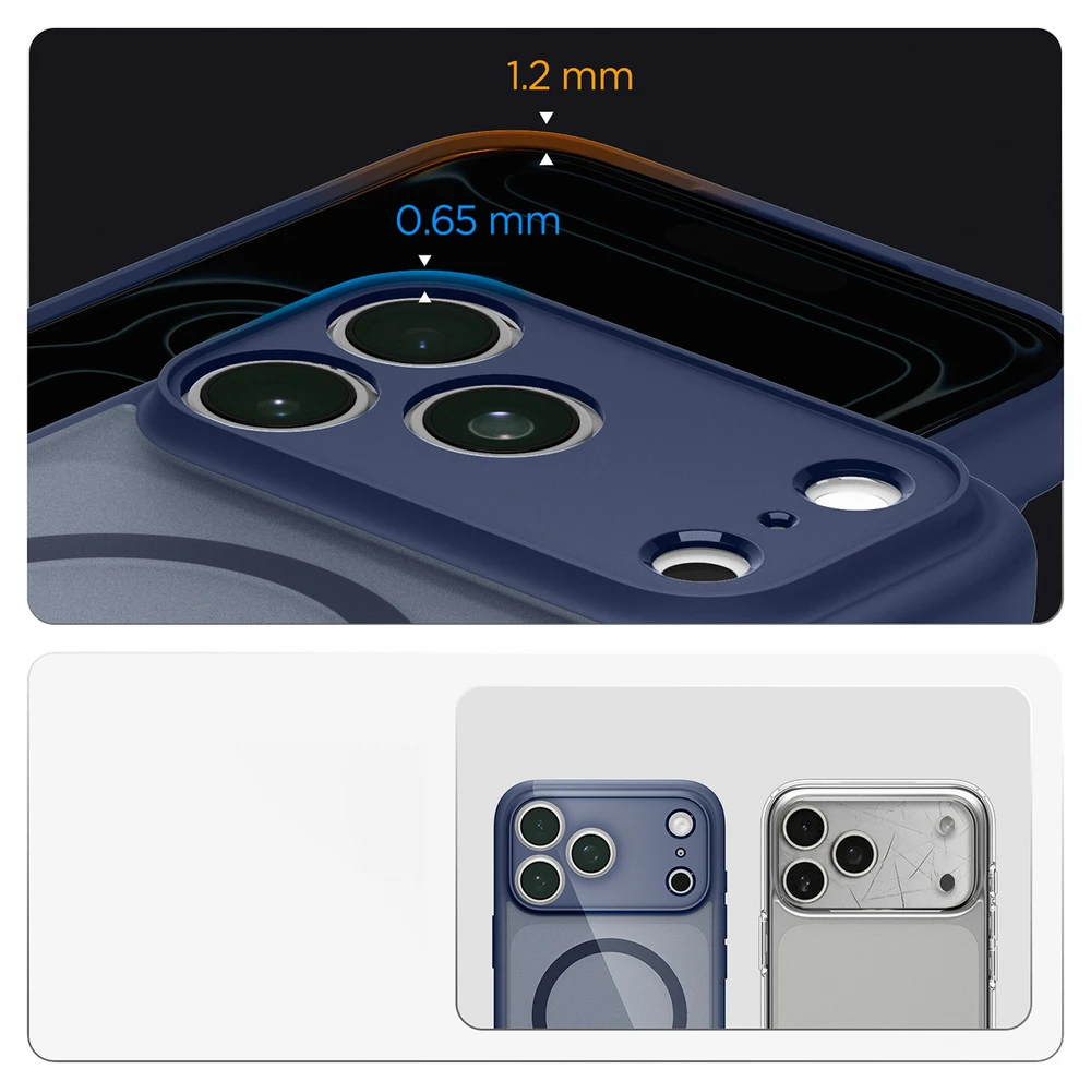 Dėklas Spigen Ultra Hybrid MagSafe iPhone 17 Pro / 18 Pro MATINIS TAMSIAI MĖLYNAS