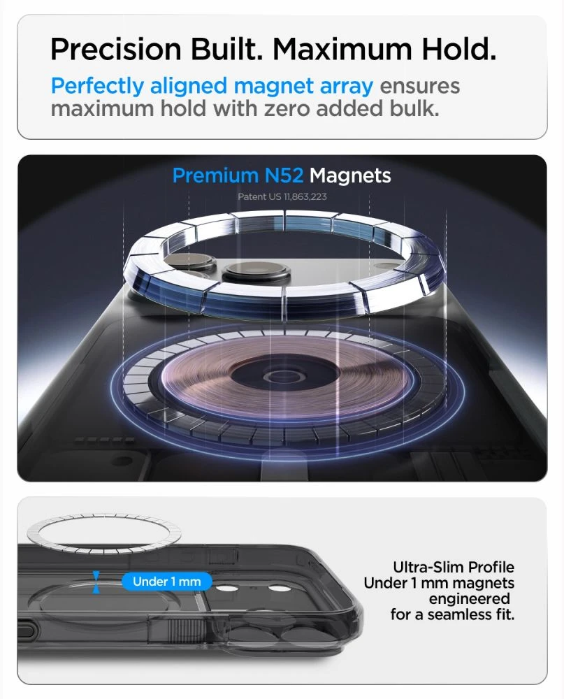 Dėklas Spigen Ultra Hybrid T MagSafe iPhone 17 Pro / 18 Pro MATINIS juodos spalvos