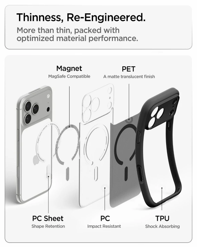 Dėklas Spigen Ultra Hybrid MagSafe iPhone 17 Pro Max / 18 Pro Max FROST Juodas