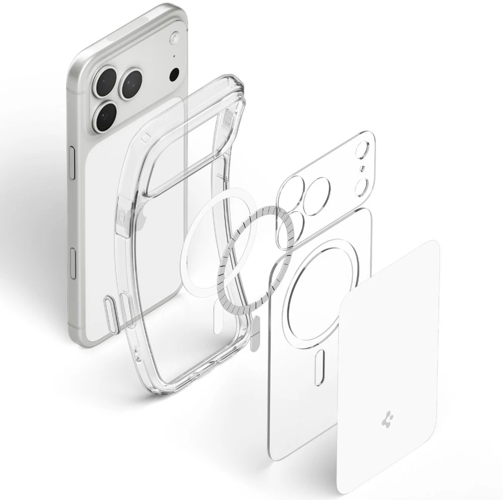 Dėklas Spigen Ultra Hybrid T MagSafe iPhone 17 Pro / 18 Pro BLIZGUS Baltas