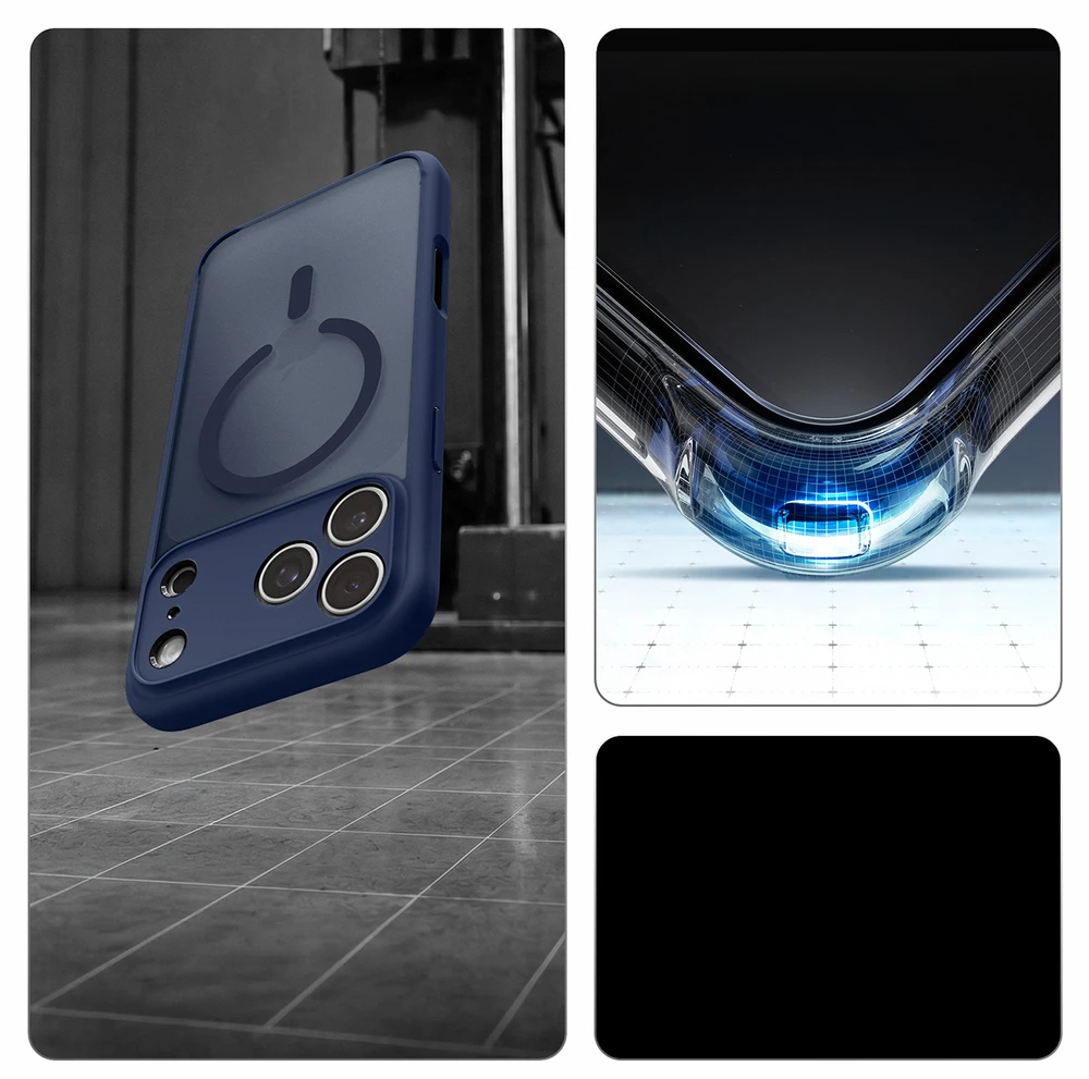 Dėklas Spigen Ultra Hybrid MagSafe iPhone 17 Pro / 18 Pro MATINIS TAMSIAI MĖLYNAS