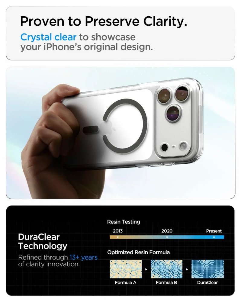 Dėklas Spigen Ultra Hybrid MagSafe iPhone 17 Pro Max / 18 Pro Max SKAIDRUS/GRAFITO