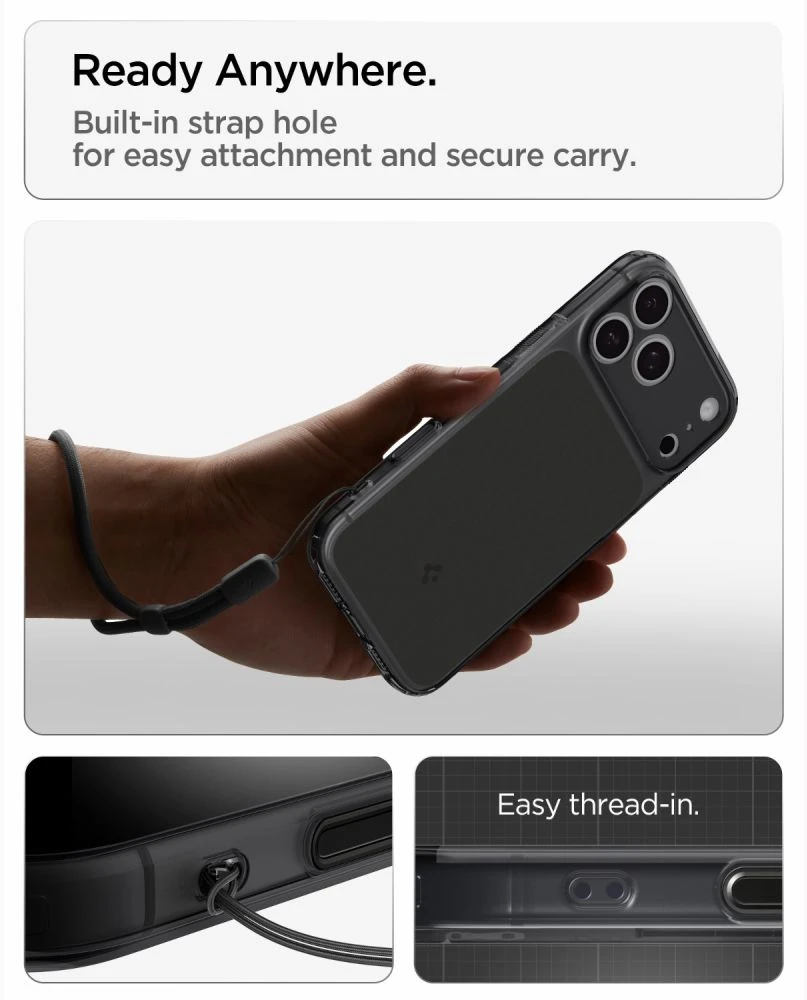 Dėklas Spigen Ultra Hybrid T MagSafe iPhone 17 Pro / 18 Pro MATINIS juodos spalvos