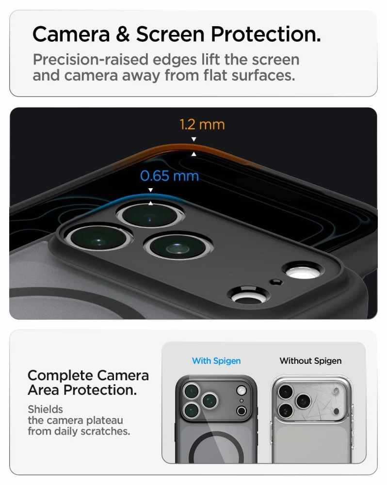 Dėklas Spigen Ultra Hybrid MagSafe iPhone 17 Pro Max / 18 Pro Max FROST Juodas