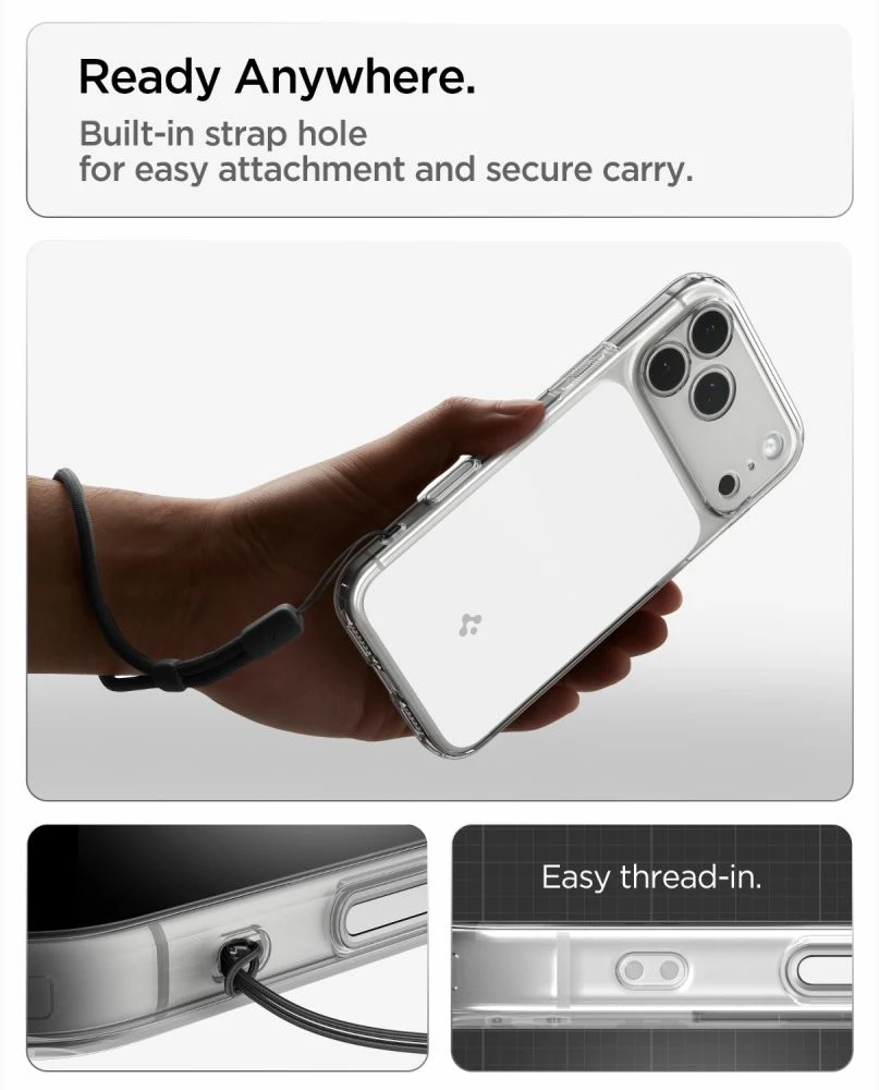 Dėklas Spigen Ultra Hybrid T MagSafe iPhone 17 Pro / 18 Pro BLIZGUS Baltas