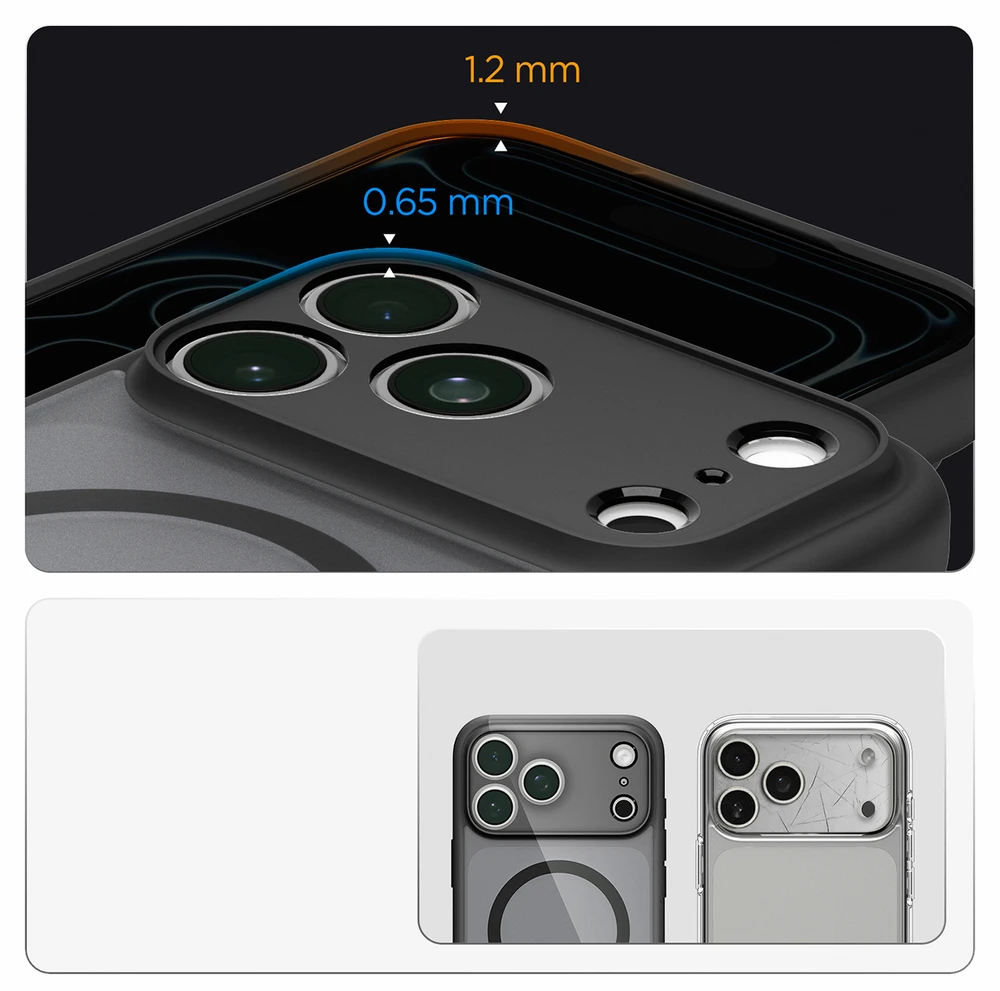 Dėklas Spigen Ultra Hybrid MagSafe iPhone 17 Pro / 18 Pro FROST Juodas