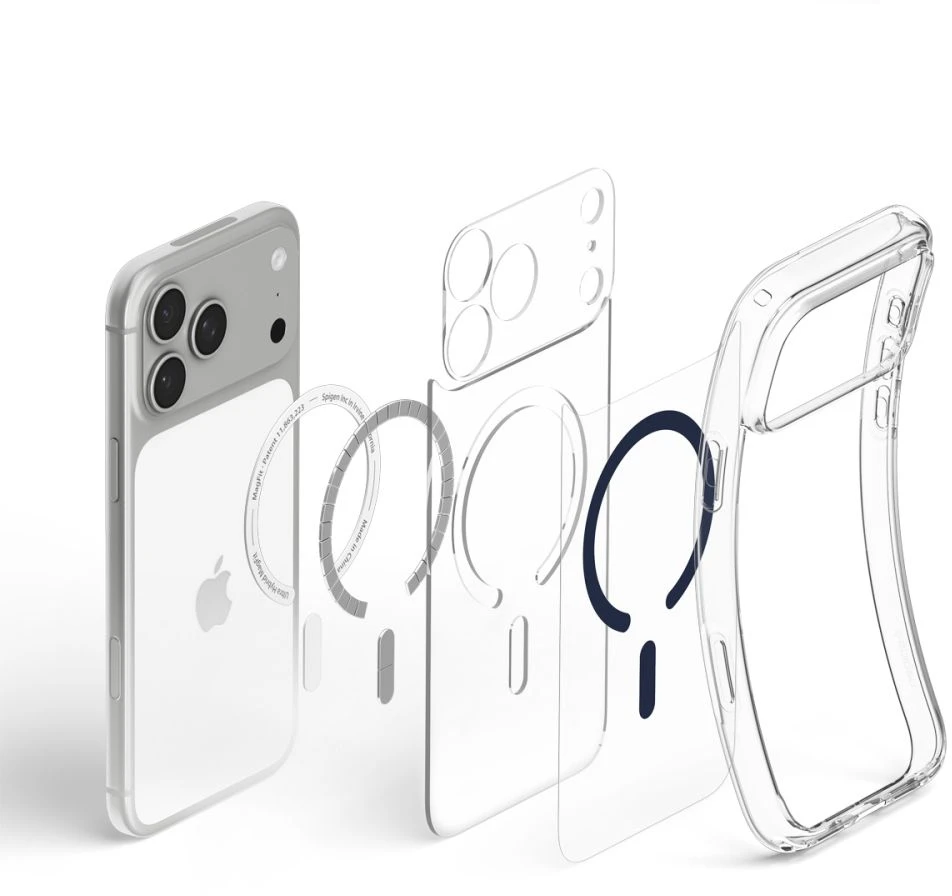 Spigen Ultra Hybrid MagSafe dėklas iPhone 18 Pro / 17 Pro - skaidrus tamsiai mėlynas