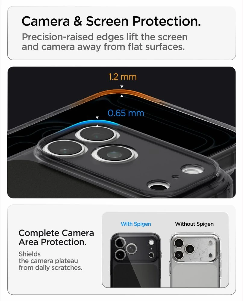 Dėklas Spigen Ultra Hybrid T MagSafe iPhone 17 Pro / 18 Pro MATINIS juodos spalvos