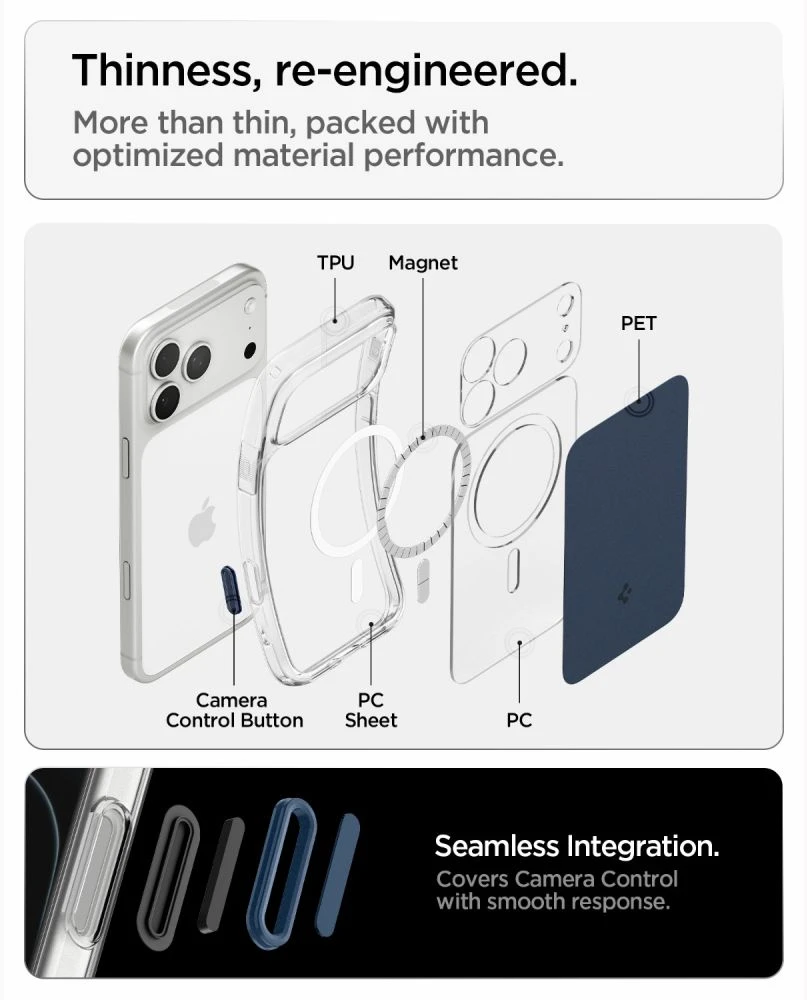 Dėklas Spigen Ultra Hybrid T MagSafe iPhone 17 Pro Max / 18 Pro Max matinis mėlynas