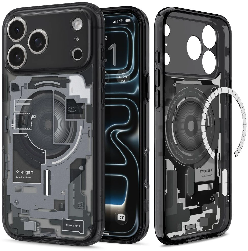 Spigen Ultra Hybrid MagSafe iPhone 17 Pro Max / 18 Pro Max ZERO ONE DĖKLAS juodos spalvos