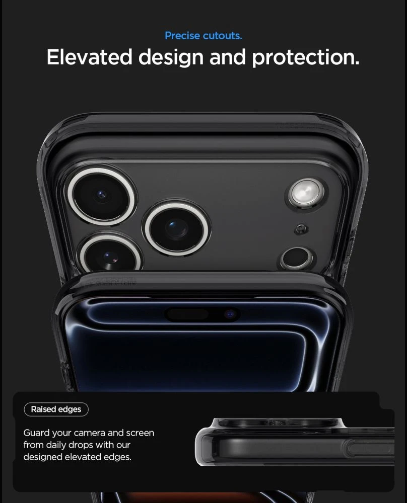 Dėklas Spigen Ultra Hybrid MagSafe iPhone 17 Pro / 18 Pro ZERO ONE juodos spalvos