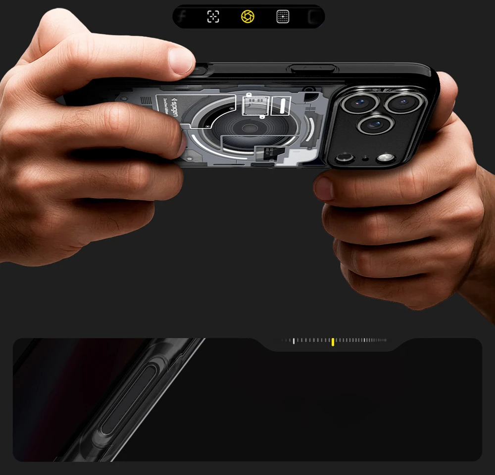 Dėklas Spigen Ultra Hybrid MagSafe iPhone 17 Pro / 18 Pro ZERO ONE juodos spalvos
